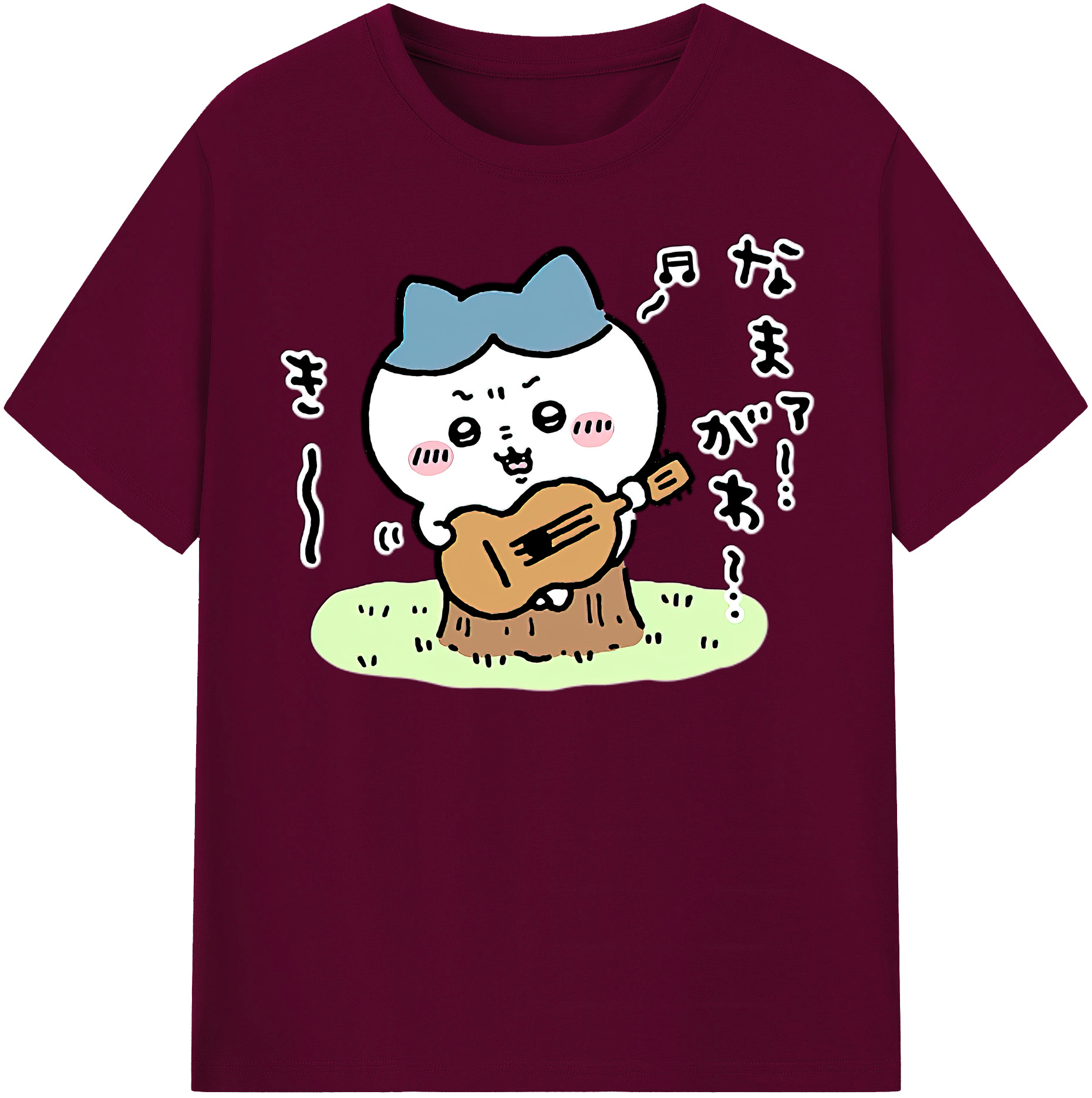 （画像用） ちいかわ ハチワレ Chii-kawa hachiware レディースカジュアルプリントTシャツ（綿100％）